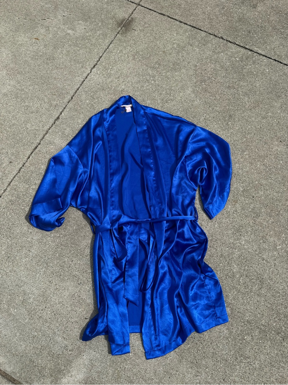 Victoria's Secret Sapphire Blue Satin Robe